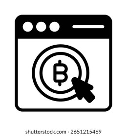 Icono de glifo fácil de editar de la página de inicio del Sitio web criptográfico