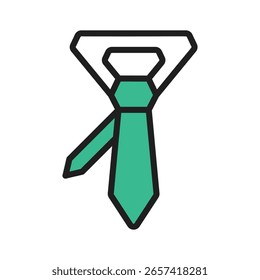 Icono de glifo fácil de editar que representa el lazo formal