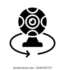 Icono de glifo fácil de editar de la cámara digital 360