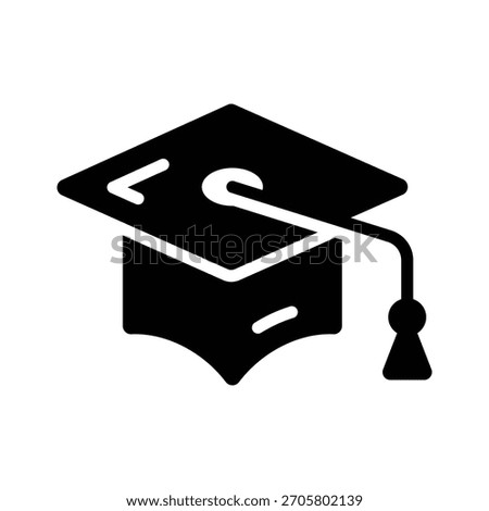 Easy to edit glyph icon of graduation mortarboard cap