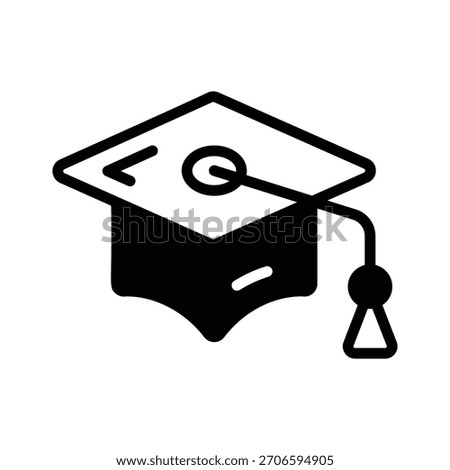 Easy to edit glyph icon of graduation mortarboard cap