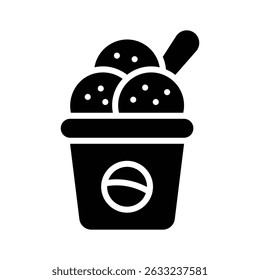 Icono de glifo fácil de editar de la golosina del helado