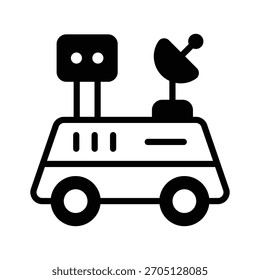 Icono de glifo fácil de editar del vehículo lunar rover
