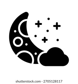 Icono de glifo fácil de editar de la superficie lunar