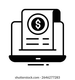 Icono de glifo fácil de editar del formulario de Factura en línea