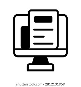Easy to edit glyph icon of online news and media platform.