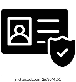 Icono de glifo fácil de editar de identificación personal segura