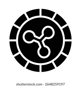 Easy to edit glyph icon of ripple crypto coin