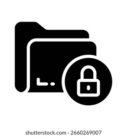 Icono de glifo fácil de editar del archivo de carpeta segura