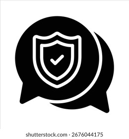 Einfach zu bearbeiten Glyphe Symbol der sicheren Chat Blase