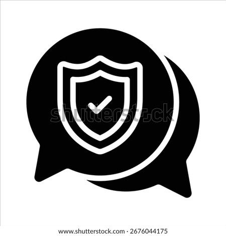 Easy to edit glyph icon of secure chat bubble