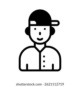 Ícone de glifo fácil de editar mostrando o avatar do adolescente