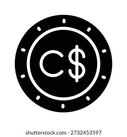 Easy to edit glyph icon showing nicaraguan cordoba concept
