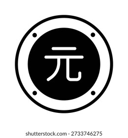 Easy to edit glyph icon showing chinese renminbi currency