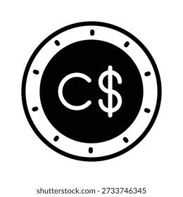 Easy to edit glyph icon showing nicaraguan cordoba concept