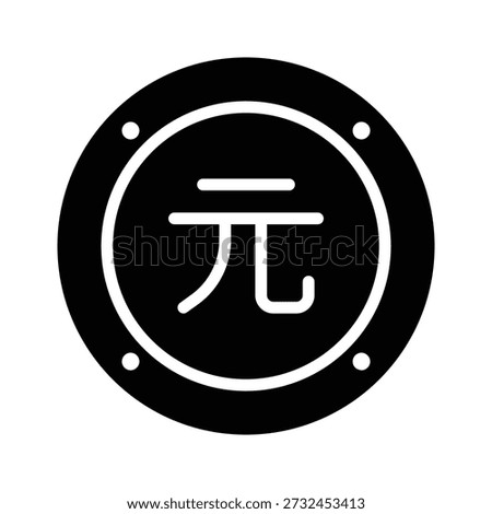 Easy to edit glyph icon showing chinese renminbi currency