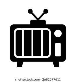 Easy to edit glyph icon of TV entertainment