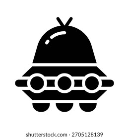 Ícone de glifo fácil de editar de ufo voador não identificado