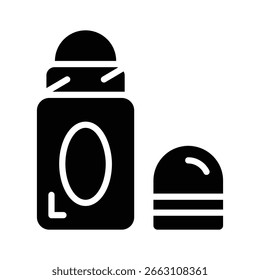 Icono de estilo de glifo fácil de editar de la botella de rodillo desodorante
