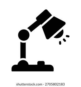Icono de estilo de glifo fácil de editar de la lámpara de escritorio de estudio