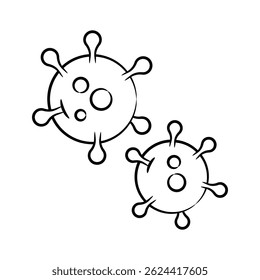 Fácil de editar el icono dibujado a mano que muestra el virus