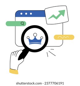 Fácil de editar ilustración de la búsqueda premium dibujada a mano 