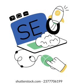 Fácil de editar ilustración de inicio de seo dibujada a mano 