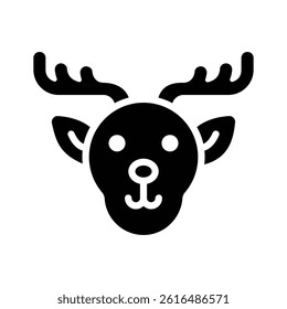 Easy to edit icon of reindeer creatively designed in glyph style