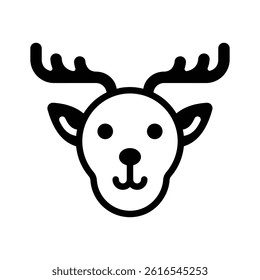 Easy to edit icon of reindeer creatively designed in glyph style