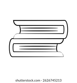 Easy to edit icon of school books stack in sketchy style