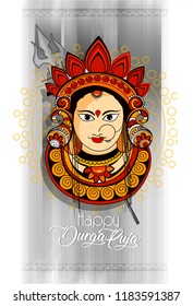 easy to edit innovative abstract or poster for Happy Durga Puja, navratri India festival holiday background
