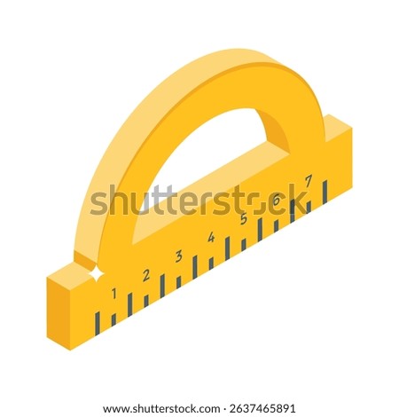 Easy to edit isometric icon of angular protractor tool