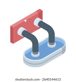 Easy to edit isometric icon of clean water plant
