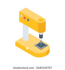 Easy to edit isometric icon of milling machine