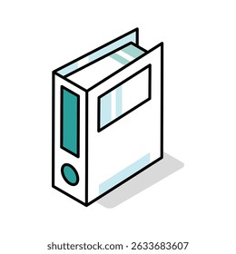 Icono isométrico fácil de editar que muestra un aglutinante