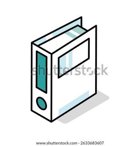 Easy to edit isometric icon showing a binder
