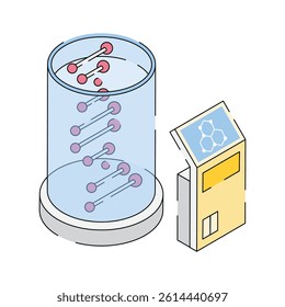 Easy to edit isometric style icon depicting biotechnology concept