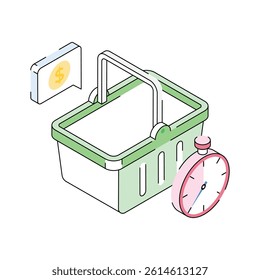 Easy to edit isometric style icon showing limited offer