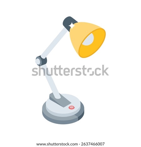 Easy to edit isometric style icon of study desk lamp