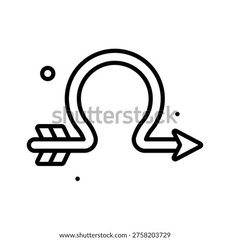 Easy to edit line icon of arrow headband prank accessory