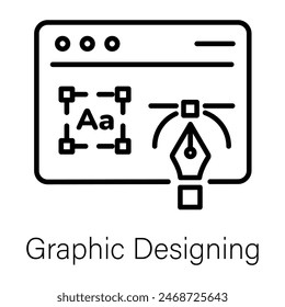 Icono de línea fácil de editar de diseño gráfico 