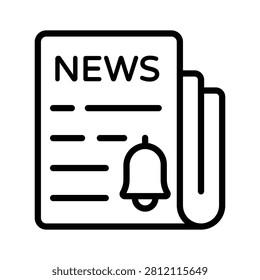 Easy to edit line icon of news update for journalism services.