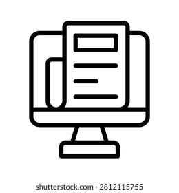 Easy to edit line icon of online news and media platform.