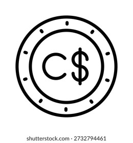 Easy to edit line icon showing nicaraguan cordoba concept