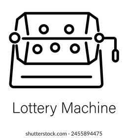 Easy to edit line style icon of lottery machine 