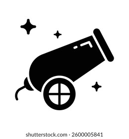 Easy to edit line style icon depicting cannon shot