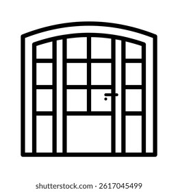 Easy to edit line style icon deciding wooden doorway