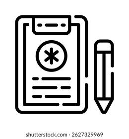 Easy to edit line style icon showing doctor report
