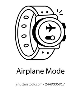 Easy to edit linear icon of airplane mode