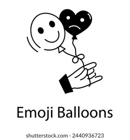 Icono lineal fácil de editar de globos de emoji 